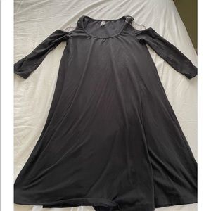 Black shoulderless dress